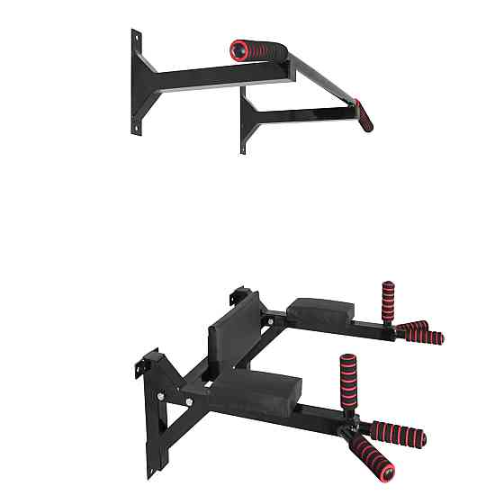 Турник брусья пресс стационарный 3 в 1 KZ-551 Спортивные стенки и турники для дома Черный Киев