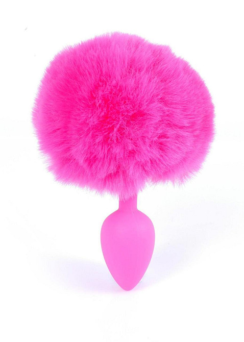 Анальна пробка - Bunny Tail Silicone Pink Plug Pink Sex Aura Київ - фото 6