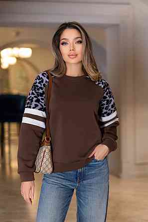 Теплий жіночий світшот "Today" | Батал Шоколадний, 50-52 Київ