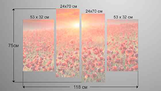 Модульна картина Маки в Полі Art-48_4 Київ