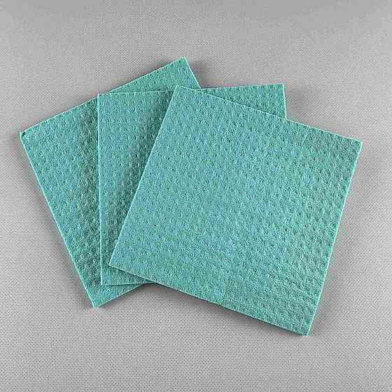 Салфетка губчатая влагопоглощающая из натуральной целлюлозы 16*16 "Vivat" (аЗ) (1 пачка) Харків