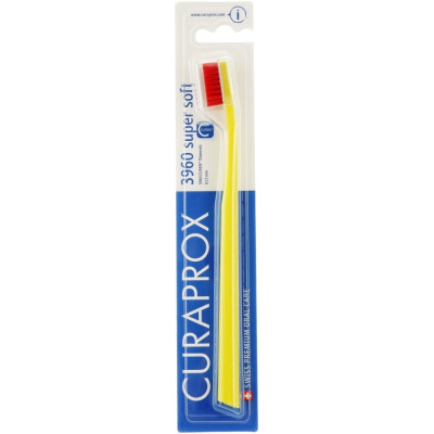 Зубна щітка Curaprox CS 3960 Super Soft Суперм'яка D 0.12 мм Жовта з червоною щетиною (CS 3960-05) Вінниця - фото 1