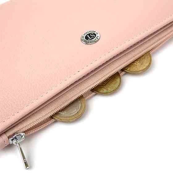 Жіночий гаманець з натуральної шкіри Рожевий (ST Leather) Київ