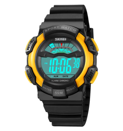 Чоловічий спортивний годинник Skmei 2153 (Чорний з жовтим) Київ