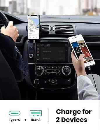 Автомобільний зарядний пристрій UGREEN CD130 Dual USB Car Charger (Space Gray) (UGR-30780) Киев