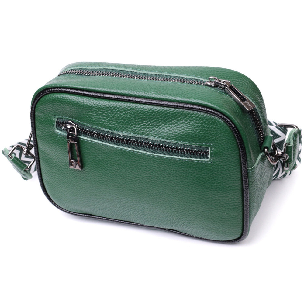 Сумка через плечо на одно отделение из натуральной кожи Vintage 22384 Зеленая Киев - изображение 2