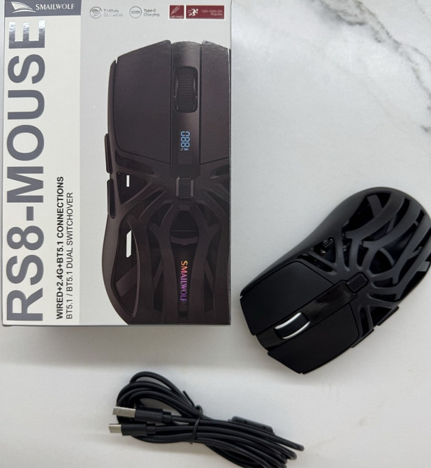 Беспроводная мышка с экраном SMAILWOLF RS8 игровая. Харьков - изображение 3