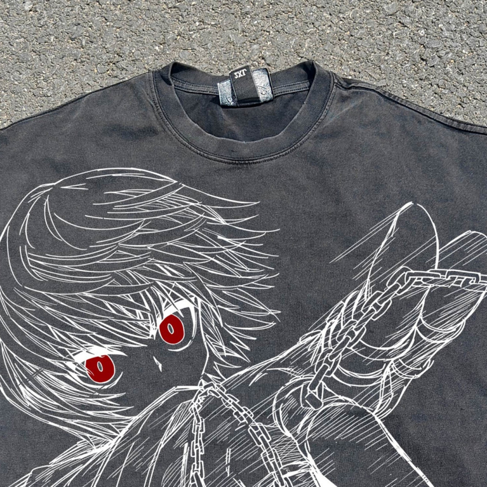 Футболка чоловіча з принтом аніме Мисливець × Мисливець Курапіка Емперор Тіме оверсайз (S/M/L) Черний Дніпро - фото 1