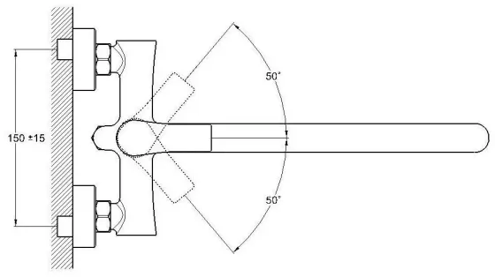 Смеситель для ванны WEZER FAB7 с душевым гарнитуром Киев