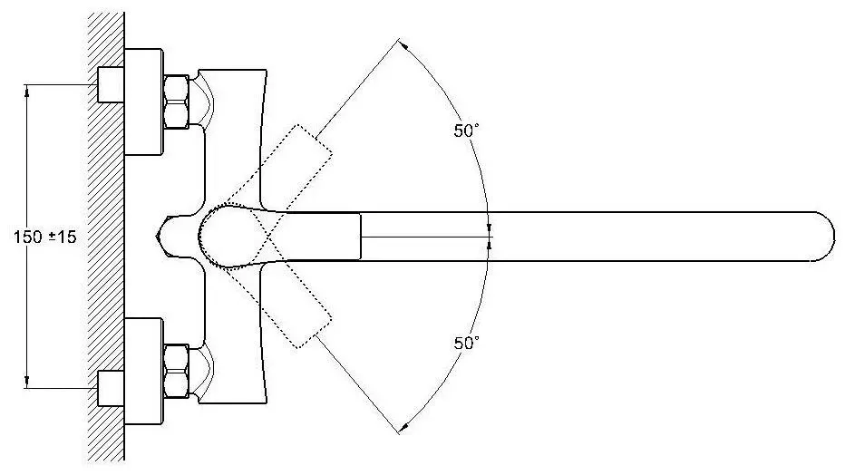Смеситель для ванны WEZER FAB7 с душевым гарнитуром Киев - изображение 5