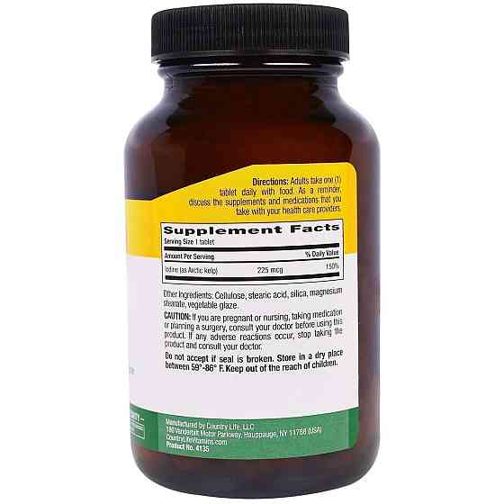 Ламінарія келп Country Life  Artic-Kelp 225 мкг 300 таб Київ