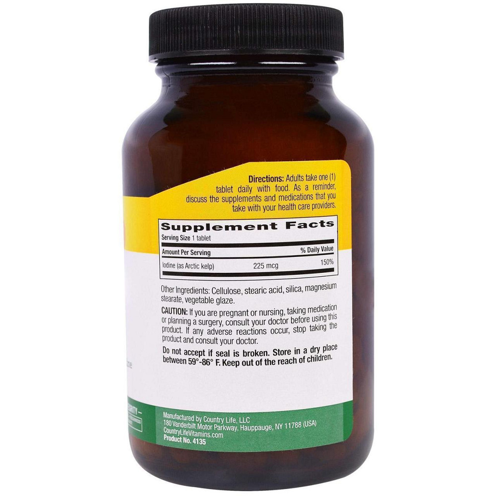 Ламінарія келп Country Life  Artic-Kelp 225 мкг 300 таб Київ - фото 2