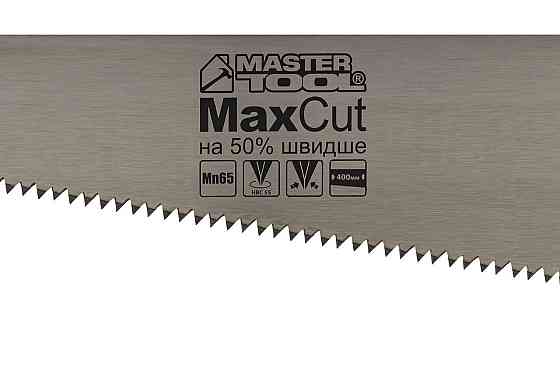 Ножівка столярна 400 мм MASTERTOOL 4TPI MAX CUT загартований зуб 2D заточування полірована 14-2640 Рівне