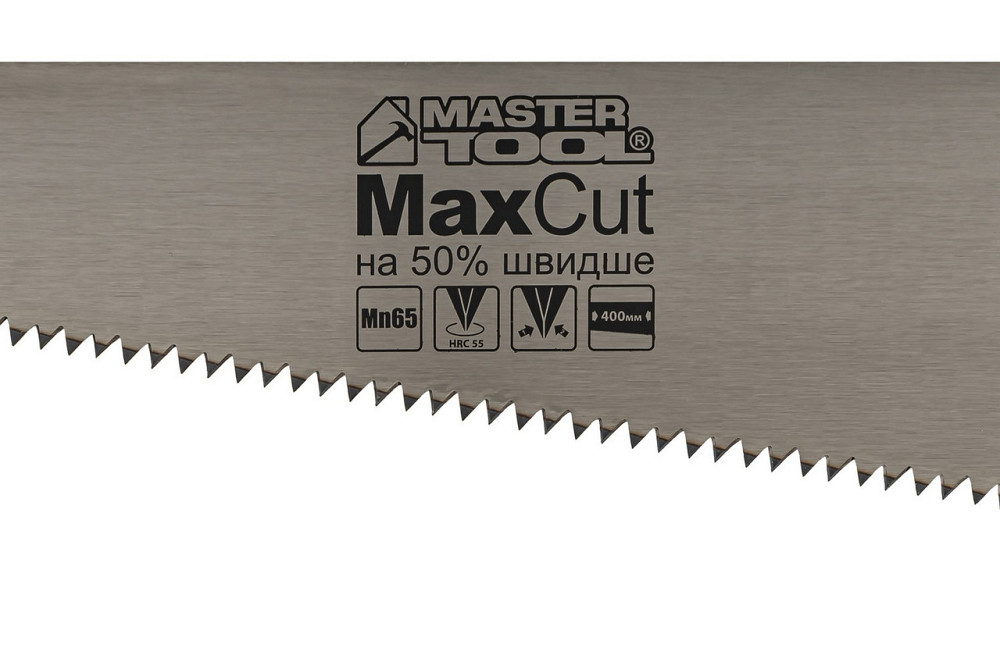 Ножівка столярна 400 мм MASTERTOOL 4TPI MAX CUT загартований зуб 2D заточування полірована 14-2640 Рівне - фото 2