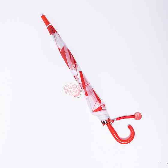 Классический детский зонт-трость полуавтомат из полиэстера 8 спиц диаметр 82 см Красный HP-23-9R Киев