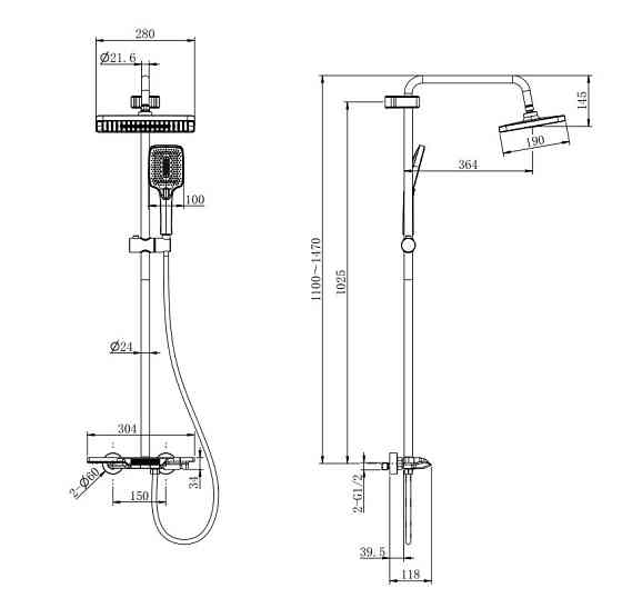 Душова колона зі змішувачем Mixxus Premium Terra 009-J Graphite (колір графіт) (MI8385)   ( 22429 ) Харьков