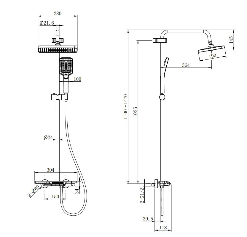 Душова колона зі змішувачем Mixxus Premium Terra 009-J Graphite (колір графіт) (MI8385)   ( 22429 ) Харьков - изображение 2