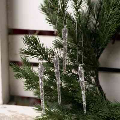 Елочная игрушка Novogod`ko Сосульки 10 cм 4 шт Пластик (974881) Винница