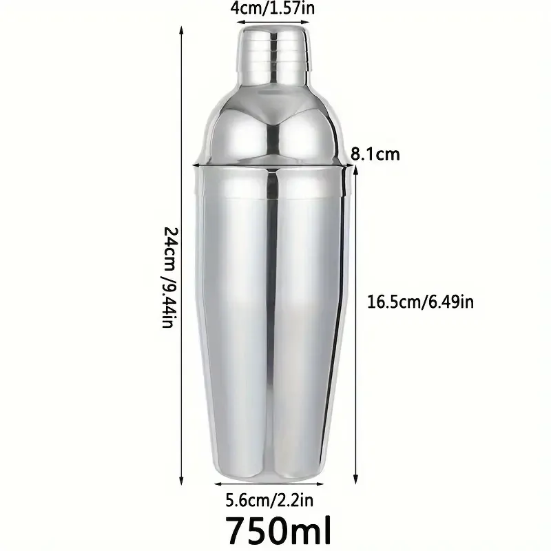 Шейкер для коктейлів 750 мл з нержавіючої сталі Київ - фото 6