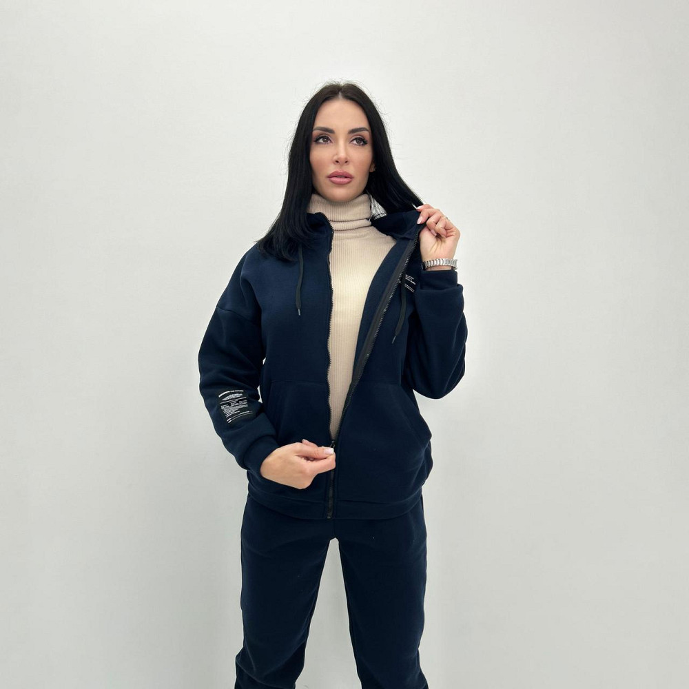 Жіночий спортивний костюм з нашивками "Walker" оптом | Батал Темно-синій, 54-56 Київ - фото 6