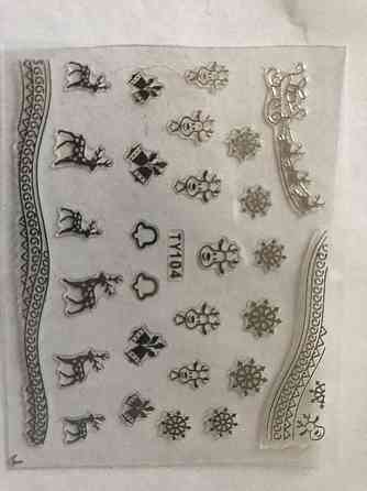 Новорічні 3D-наклейки для нігтів Київ