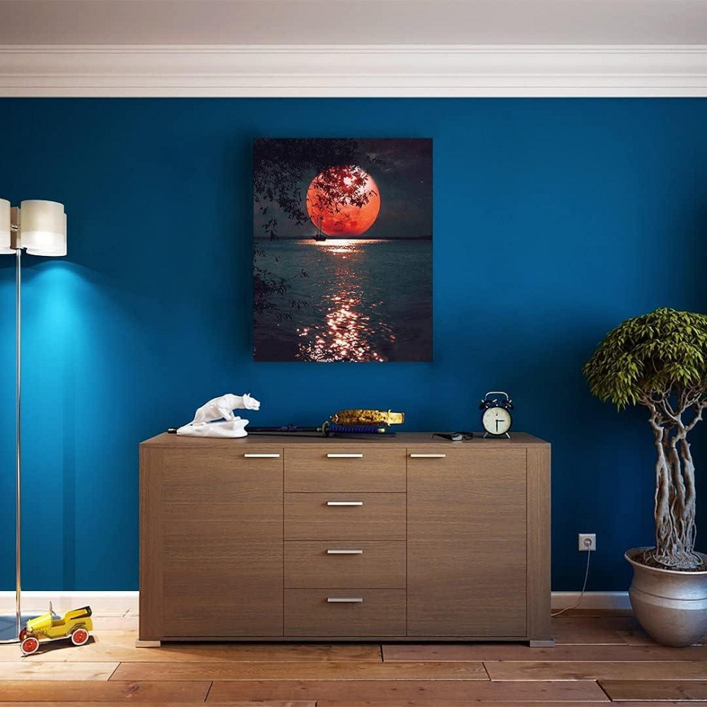 Картина за номерами Bougimal "Місяць над морем", набір для малювання акрилом, 40x50 см, без рамки Київ - фото 2