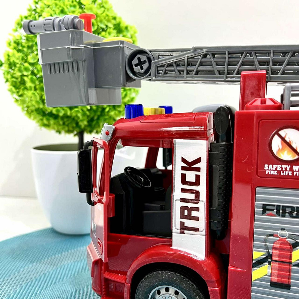 Спецтехніка Пожежна машина звук підсвічування механічний розбризкувач води кран рухомі деталі інерція Червоний (ZH 812-6) Чернигов - изображение 2