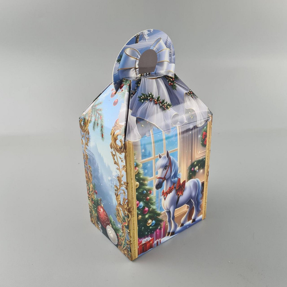 Новорічна подарункова картонна упаковка для цукерок (700 гм) No230 "Казковий будинок" (1 шт.) Харків - фото 2