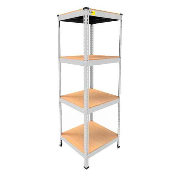 Металлический стеллаж Emby Light Series (размер 1500х450x450мм) 4 полки ДСП до 100кг Белый Винница