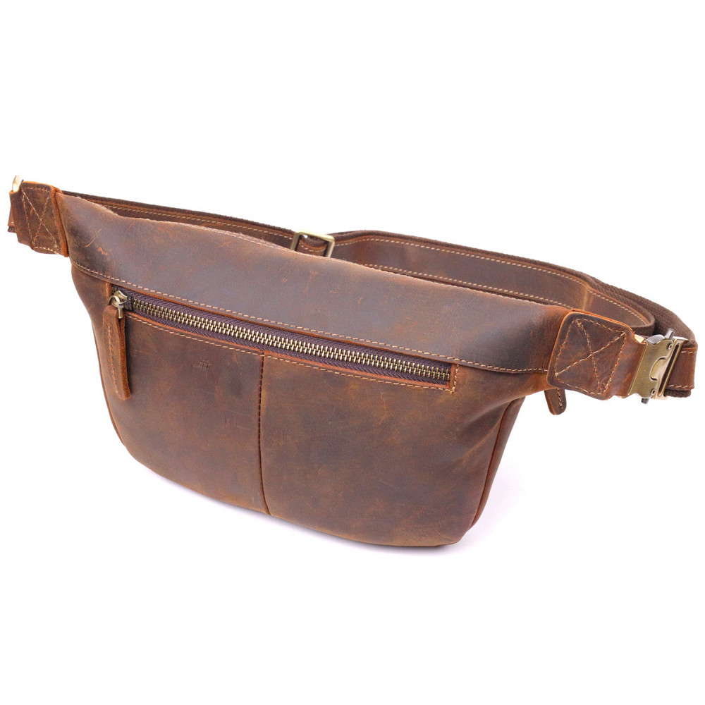 Винтажная поясная сумка из натуральной кожи Коричневая (Vintage) Киев - изображение 6
