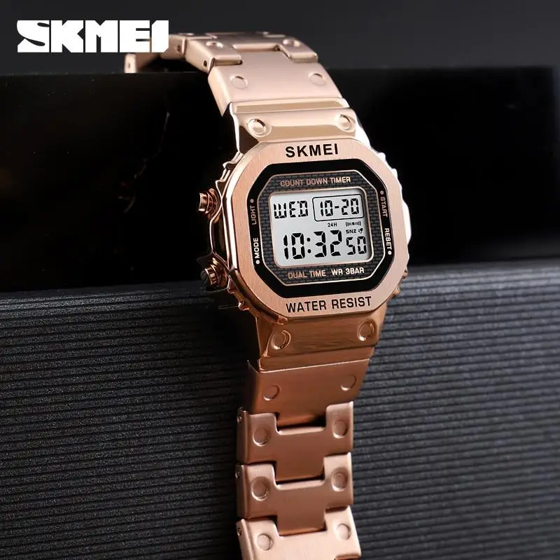 Жіночий спортивний годинник Skmei 1433 Singapore Рожеве золото Вінниця - фото 5