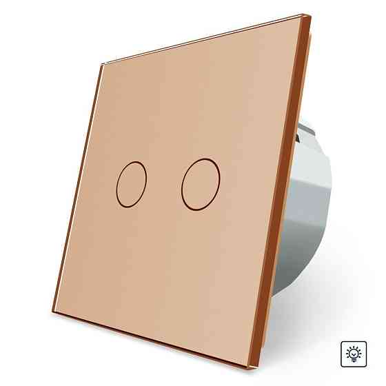 LIVOLO Сенсорний димер 2 сенсори Livolo золото скло (VL-FC2D2-2GAP) Коломия