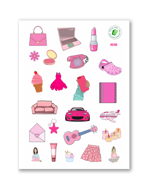 Стікерпак "Rose" наліпки Дніпро - фото 1