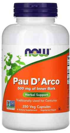 За д'яко (кора мурив'ячого дерева) Now Foods Pau D'Arco 500 мг 250 вег капс Київ