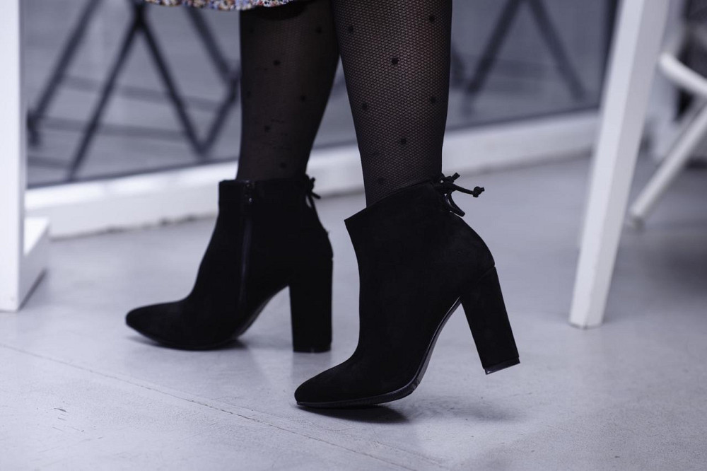 SANTINI Замшеві черевики жіночі демісезонні весна-осінь чорні на стійкому каблуці 953549-21 р. Коломыя - изображение 2