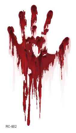 Тимчасове тату для Хелловіну Кроваві сліди 10 на 6 см червоний Київ