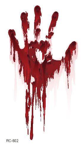 Тимчасове тату для Хелловіну Кроваві сліди 10 на 6 см червоний Київ - фото 1