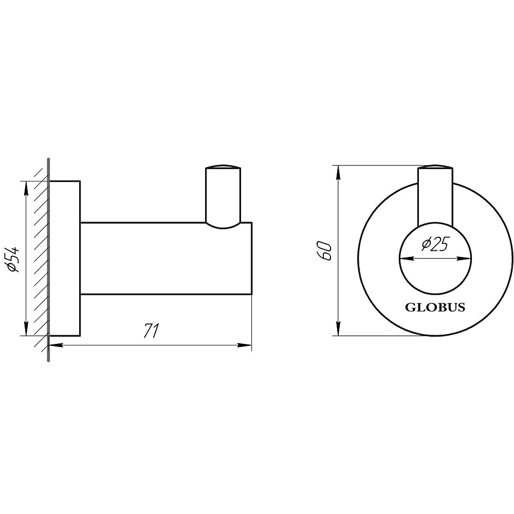 Гачок одинарний Globus Lux SS 8411  SUS304 Тернополь - изображение 2