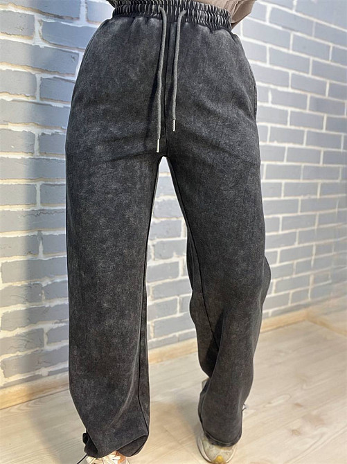 Штаны женские W 9181 джоггеры вареные резинка затяжка снизу графит, графит, S Киев - изображение 11