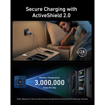 Зарядное устройство Anker GaNPrime 100W 2xUSB-C PD + 1xUSB-A Foldable Silver (A2688341) Винница - изображение 4