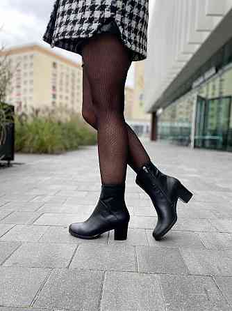 Черевики жіночі Odzi чорні натуральна шкіра каблук 6 см размеры 37-40 (2101) Коломия