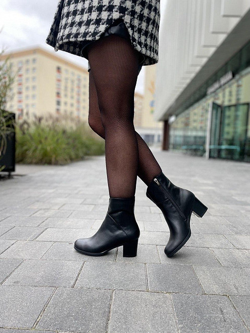 Черевики жіночі Odzi чорні натуральна шкіра каблук 6 см размеры 37-40 (2101) Коломия - фото 4