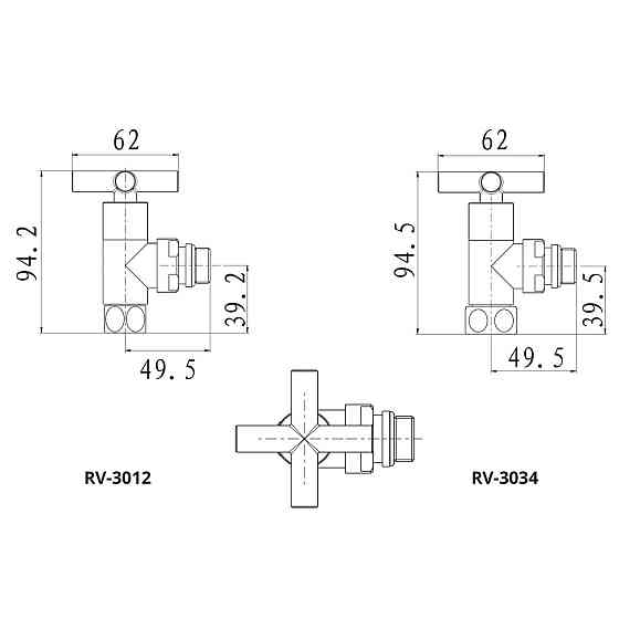 Кран угловой для полотенцесушителей Raftec Premium черный муар 1/2x1/2, 2шт. Киев