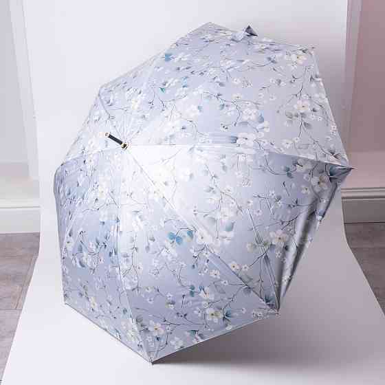 Классический зонт-трость полуавтомат из полиэстера 7 спиц диаметр 99 см Голубой HP-23-7BL Киев