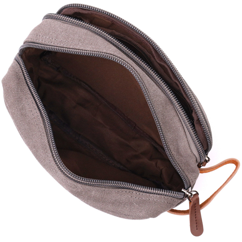 Удобная мужская барсетка на два отделения из качественного текстиля Vintage 22230 Серый Киев - изображение 5