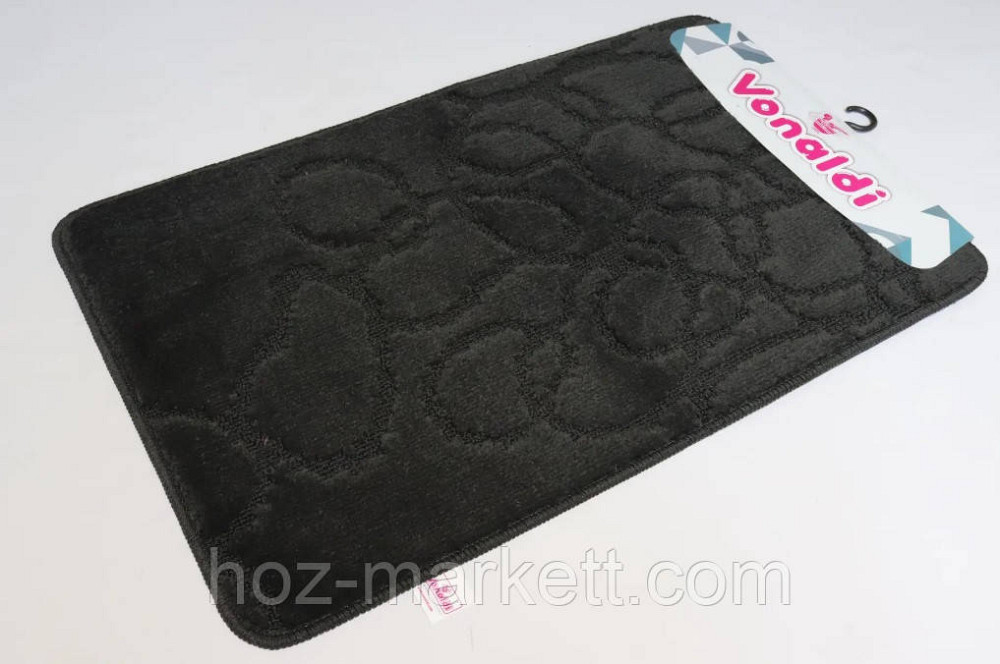 Коврик для ванной и туалета черный производство Турция 80 х 50 см и 50 х 40 см Харьков - изображение 1