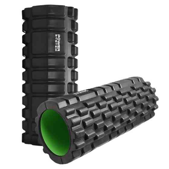 Масажний ролик (роллер) Power System PS-4050 Fitness Foam Roller Black/Green (33x15см.) Кам'янське