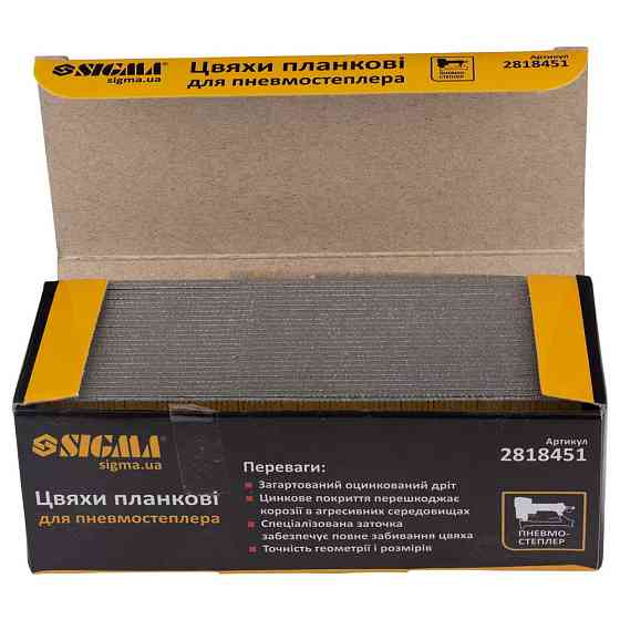 Sigma Гвозди планочные 45×1.25×1мм для пневмостеплера (5000шт) SIGMA (2818451) Київ