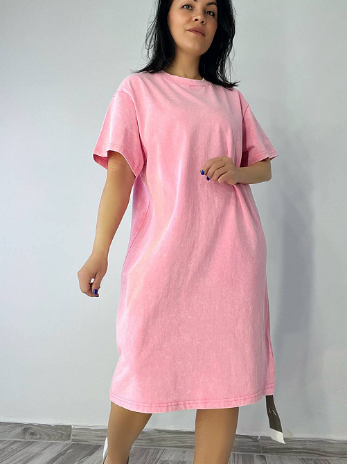 Сукня-футболка жіноча A-N 2666-1 тай-дай оверсайз, рожевий, one size Київ - фото 15