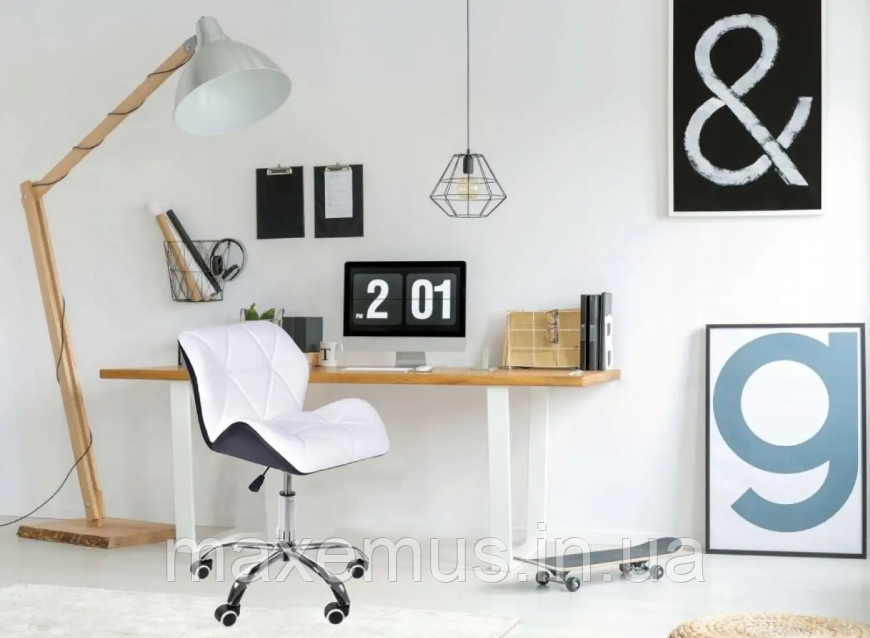 Офисное кресло для работы за компьютером B-531 ортопедическое кресло для дома и офиса чорно белое Мостиска - изображение 9